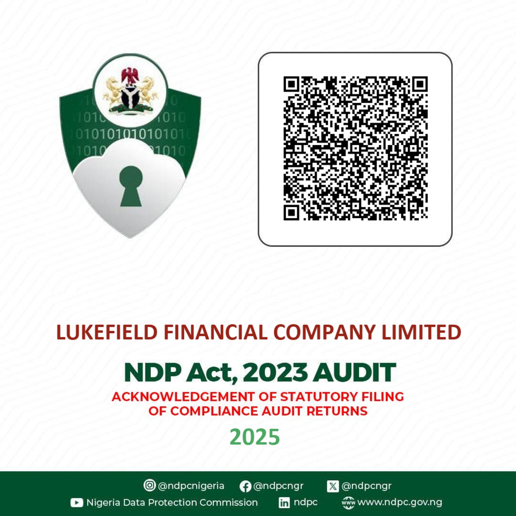 Nigeria Data Protection Commission (NDPC) Data Compliance Trust Mark – NDP Act 2023 Audit 2025
